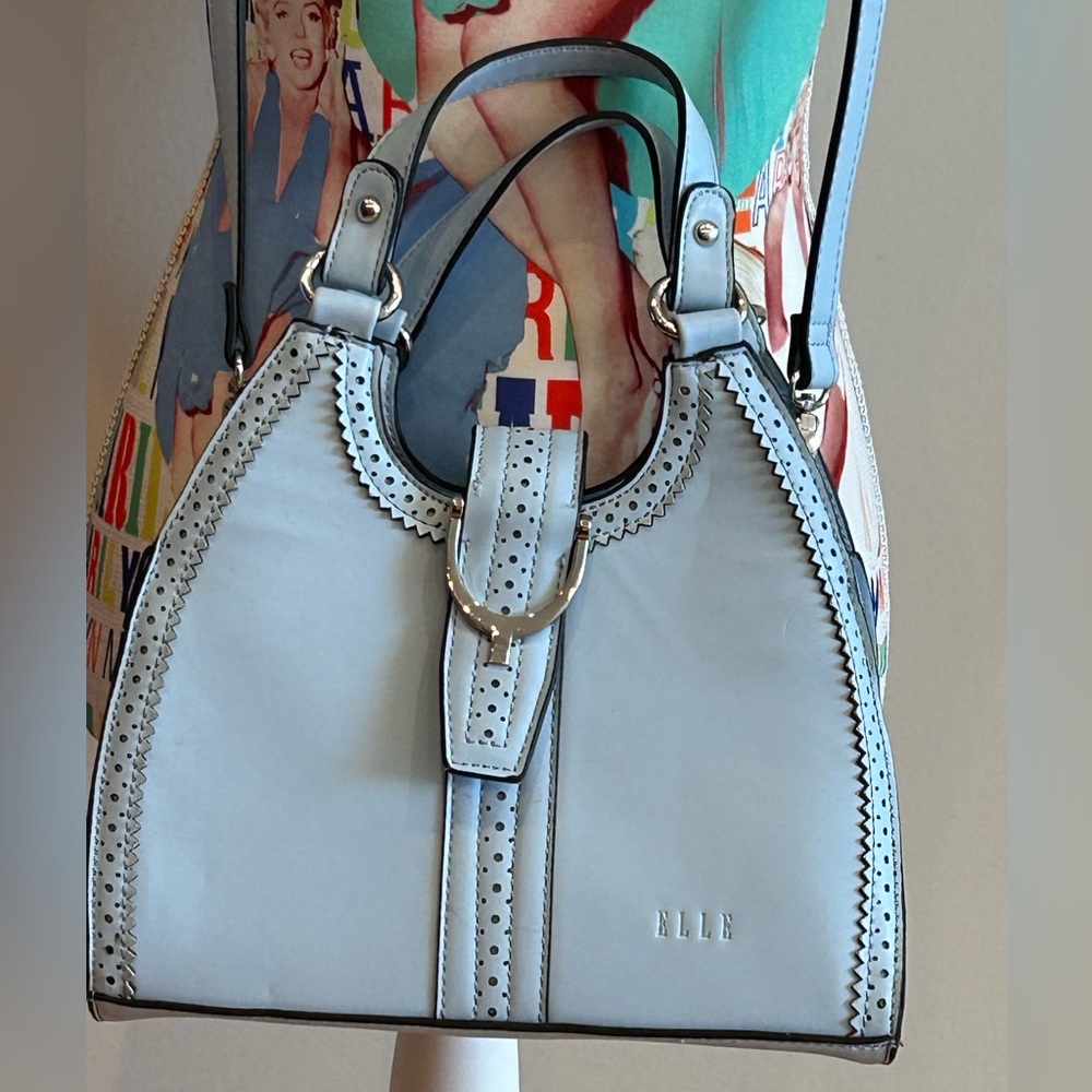 Elle Light Blue Women's Bag with extra Shoulder Strap.